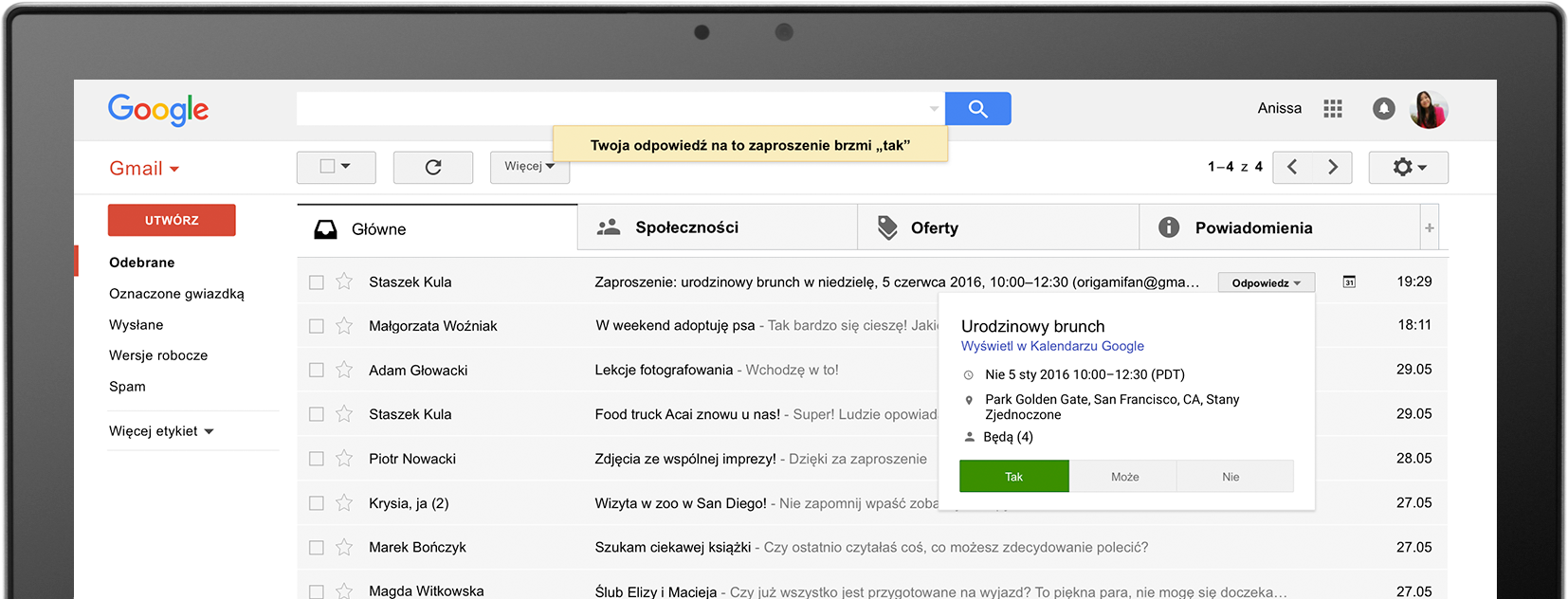 Screen poczty Gmail